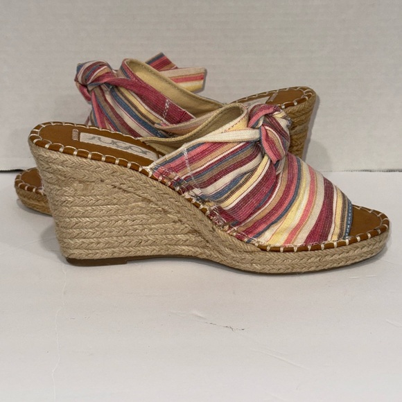Sugar Hundreds Knotted Band Wedge Sandal Multi Dune Stripe  Size 10 - Picture 7 of 12